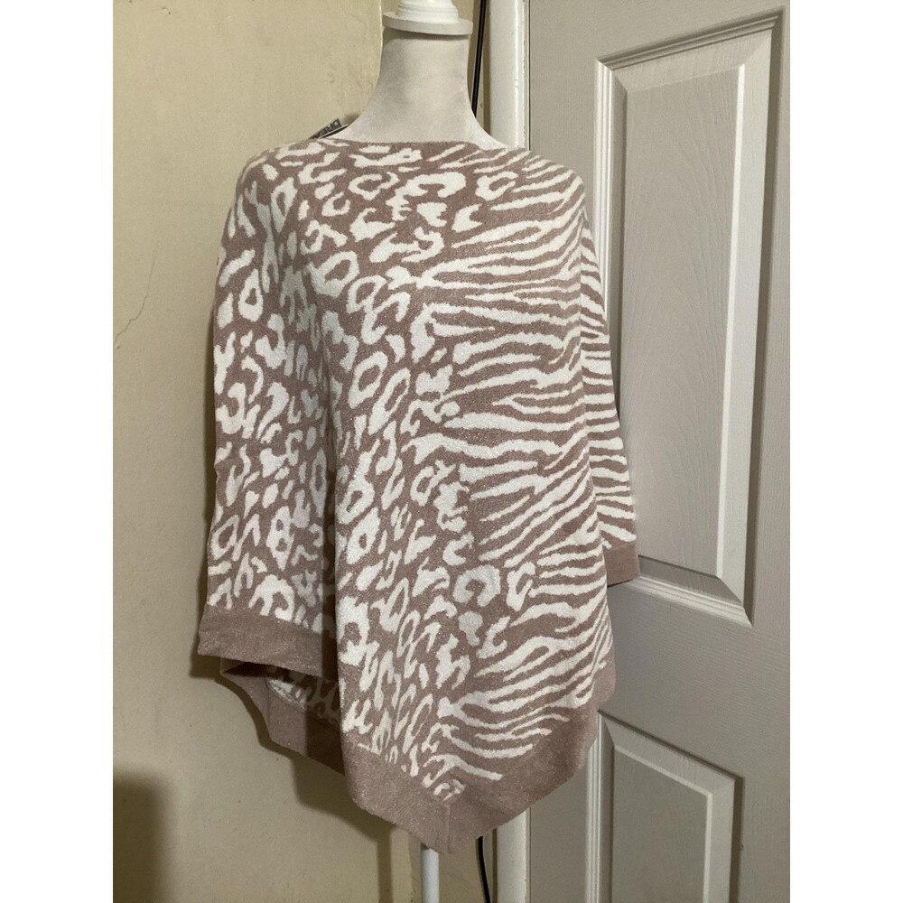 Barefoot Dreams Poncho Womens One Size CozyChic Ultra Lite Knit Animal Pullover